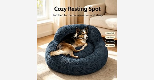 Round Pet Bed | Soft Plush Calming Pet Bed with Low Entry & Cozy Interior - Model MJ-PET013 | Mingjin Bean Bag China