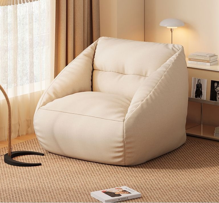 Beige Lounge Bean Bag Chair Cover detail 1