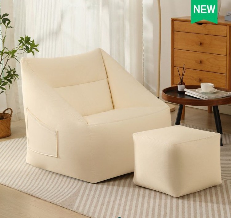 Rose Drop Bean Bag With Footstool detail 1 Rose Drop Bean Bag With Footstool detail 1