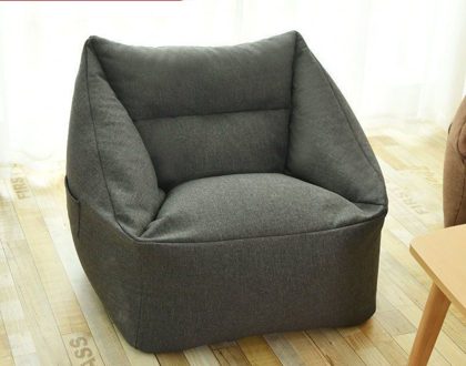 Grey Lounge Bean Bag Chair Cover