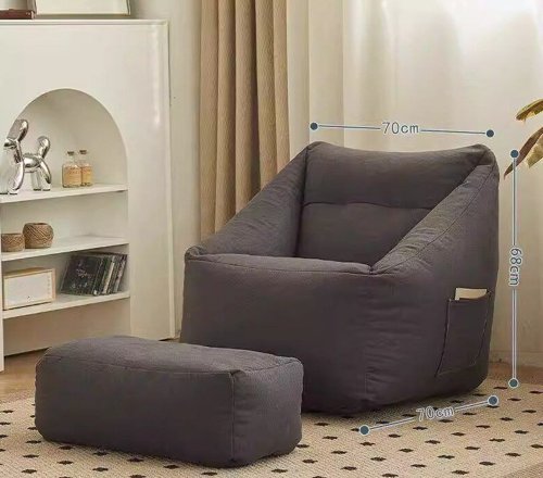 Graphite Drop Bean Bag With Footstool